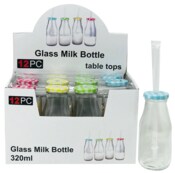 Wholesale - MILK BOTTLE , 350ML CLEAR W STRAW IN DI, UPC: 810002203398